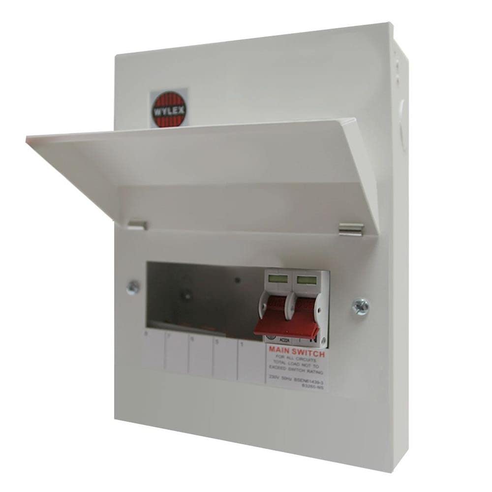 Wylex Nm506l Metal Clad 100 Amp Double Pole Isolator Consumer Unit - 5 Way
