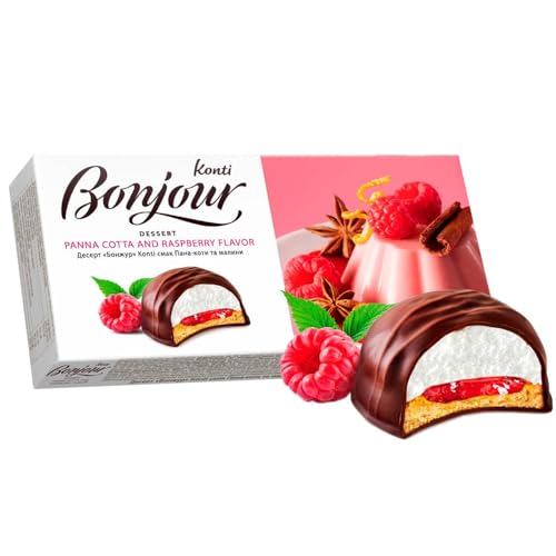 Konti Bonjour Dessert Panna Cotta & Raspberry Flavor with Fruit