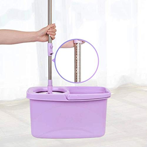 Seau à vadrouille avec manche rallongé et 2 tampons microfibres - 4