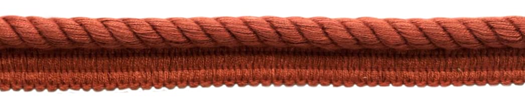 Cuerda trenzada sólida 1 cm pasamanería con vivo para coser fundas y tapicería naranja