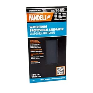 Fandeli | Waterproof Sandpaper | Assortment of Grits from 120 to 2500 | 36 Sheets 23 x 9,3 cm | For Car Polishing, Wood…