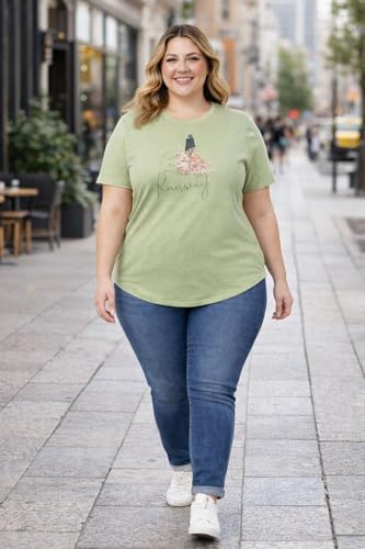 Image of In Love Women's Graphic Printed Cotton Plus Size Longline T-Shirt | Cotton fabric - soft longline T-shirt with easy plus-size fit