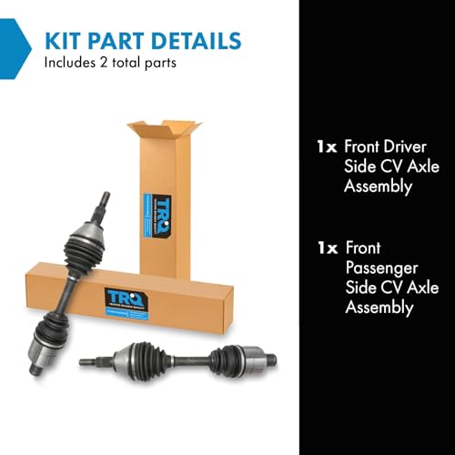 Image of TRQ Front Driver and Passenger Side CV Axle Assembly 2 Piece Set 4WD Compatible with 2012-2018 Ram 1500 4WD 2019-2021 Ram 1500 Classic 4WD 5 Lug