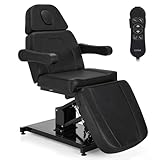 ELEGUE Kosmetikliege Elektrisch, Massageliege Klappbar, Tattoo Liege mit 3 Motoren, Massageliege Elektrisch für SPA Salon 2782 (Schwarz)