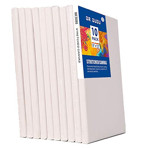 image for DR.DUDU 8 x 12 Inch Painting Stretched Canvas, 10 Pack, 100% Cotton Pi
