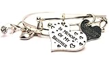 In Memory Of My Brother ChubbyChicoCharms Adjustable Wire Bangle Charm Bracelet Set of Two Bangles