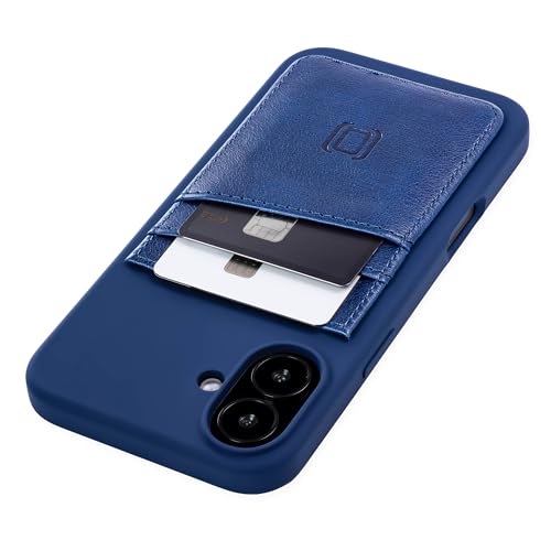 Étui à cartes pour iPhone 16 Plus Dockem M2L coque silicone bleu marine