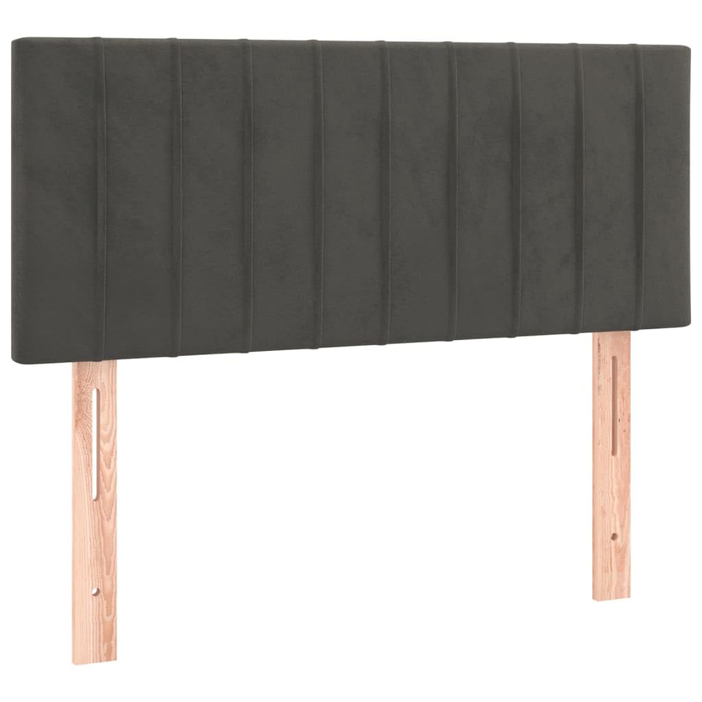 vidaXL Cabecero con Luces LED Cabecero de Cama Cabezal Tapizado para Cama Individual Mueble Dormitorio Interior Terciopelo Gris Oscuro 80x5x78/88 cm
