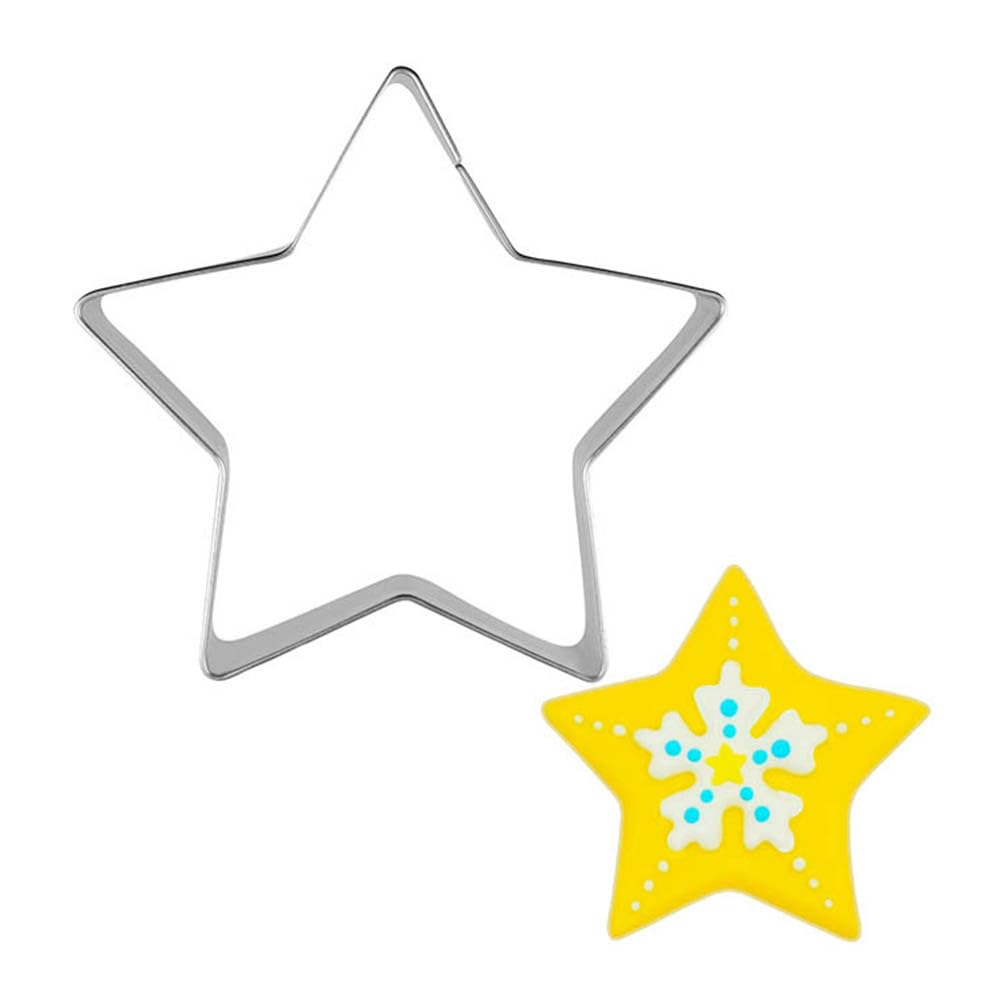 Codulu Star Cookie Cutter Biscuit Cutter Biscuit Stainless Steel Metal Molds for Christmas Kids DIY Sandwich Pastry Cake Fondant Decoration