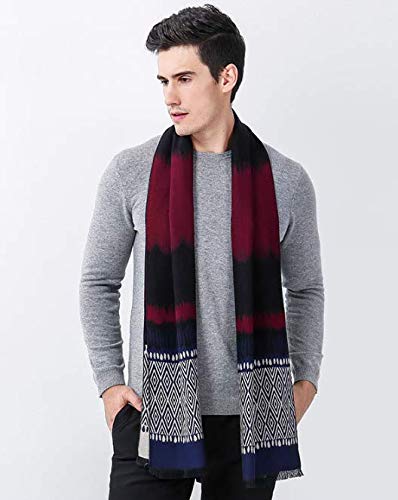 Bufanda de invierno para hombre estilo vintage con estampado plaid selecto 2
