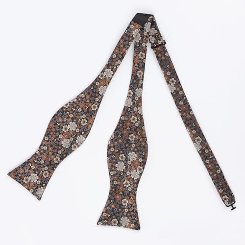 Image of Alizeal Mens 2pcs Floral Self-tied Bow Tie Pocket Square Set