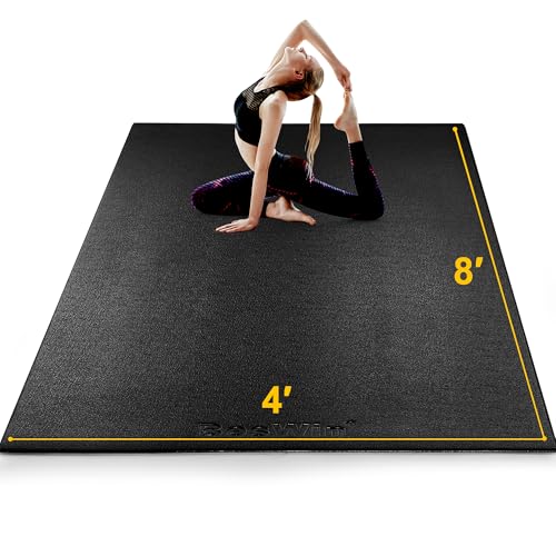 BesWin Large Exercise Mat 8' x 4'(6mm), Extra Thick Workout