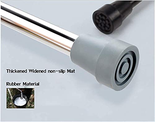 Bastones Muleta Adultos Muletas Médicas, Muletas Ajustables con Asas Acolchadas, Bastón Inglés Soporte De Aluminio Ajustable Peso Ligero, Gris (Gris) Lucky Star