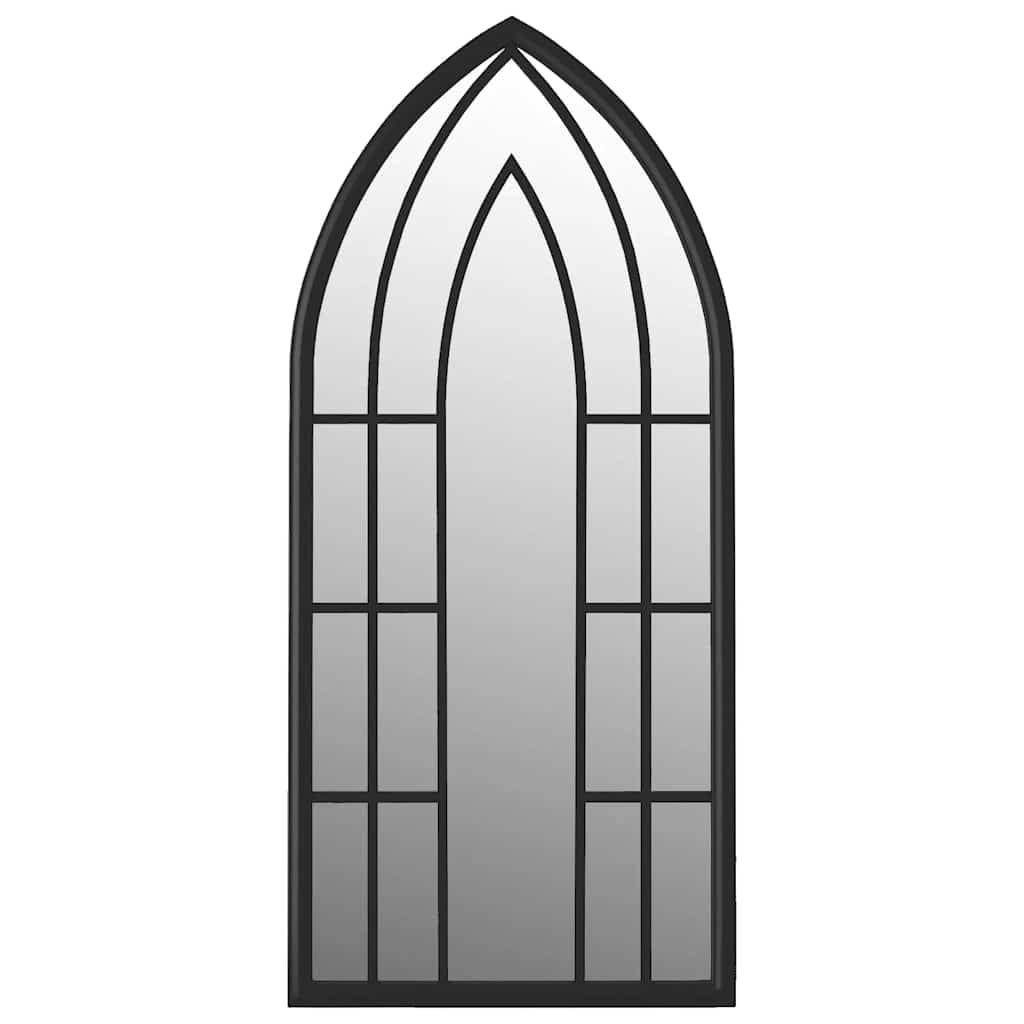 Miroir mural d'extérieur en fer noir 100 x 45 cm
