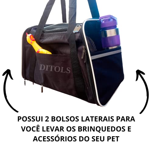 Bolsa De Transporte Pet Para Carregar Cachorro Transportar Pet Gato Em Avião (Cinza)