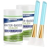 2 Pack 120ml Water-Based Sealer with Brush – Multi-Purpose Clear Surface...