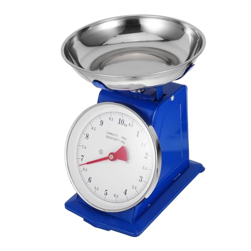 Alipis Báscula Mecánica De Cocina Analógica 10 Kg Con Recipiente Extraíble De Acero Inoxidable Sin Batería Para Pesar Carne y Alimentos Uso Doméstico Vintage Multifunctional