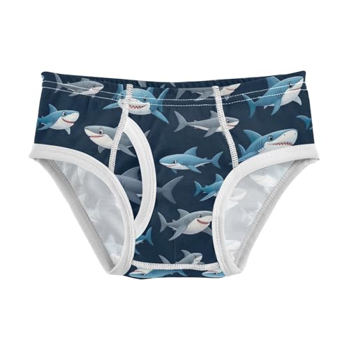 CHIFIGNO Cute Cartoon Sharks Blue Boy Underwear Cotton Boys' Briefs Soft Breathable Brief Underwear - Main Image