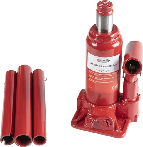 Start Crick Idraulico a Bottiglia 2T - Compatto e Robusto per Emergenze | Altezza Regolabile per Auto e Veicoli Leggeri