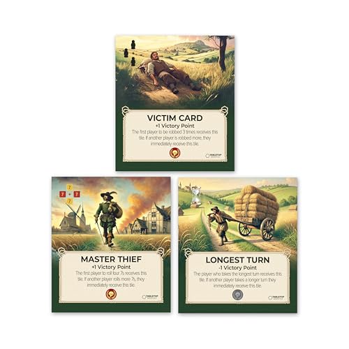 Victim Longest Turn Master Thief Victory Point Cards Compatible with Catans Catan The Game 6th Edition and Catan Expansions Board Game Replacement Tile Pieces