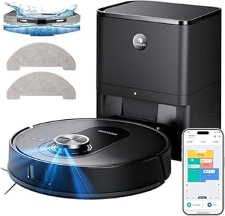 Proscenic Q8 Max+ Robot Aspirapolvere Lavapavimenti con Mappatura 8000Pa, 200 min, Evitamento Automatico Degli Ostacoli, Robot aspirapolvere con WiFi/Alexa/App, per Tappeti/Pavimenti/Peli