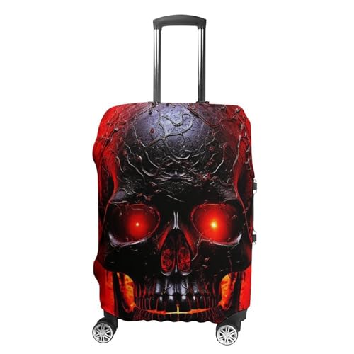 Black And Red Skull Travel Luggage Cover Anti-scratch Suitcase Cover Elastic Suitcase Protective Cover Fits 19-32 Inch Luggage L