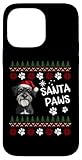 custodia per iphone 14 pro max simpatico cane schnauzer standard brutto natale babbo natale zampe