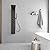 BWE Matte Black Shower Panel Rainfall Waterfall with Handheld Shower Stainless Steel Shower Tower Panel System Massage Body Jets with Tub Spout Water Temperature Display Wall Mount