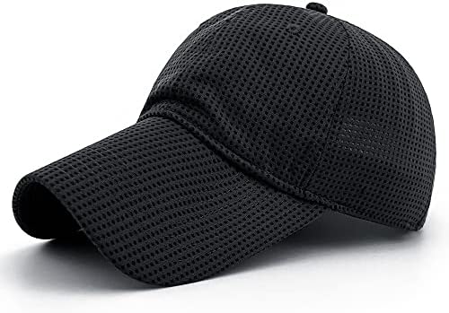 Loneshark Lightweight Long Bill Fishing Hats for Men Baseball Cap Outdoor Sports Dry Fit Cap Women Baseball Hat with Long Brim Moisture Wicking Sun Protection Ball Cap Adjustable Velcro Back Black