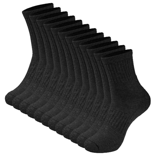 BISOUSOX Men's Sport Socks Cushioned Breathable Athletic Crew Socks
