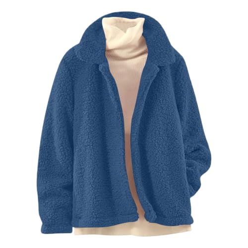 Women Sherpa Jacket Oversized Lapel Fleece Fuzzy Jackets Winter Coats - image 5