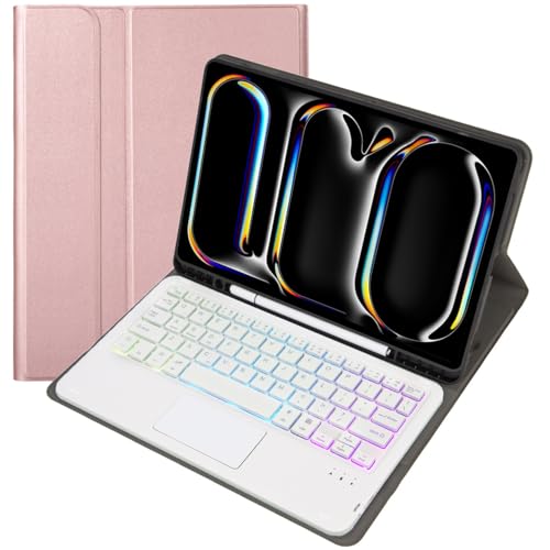 Keyboard Cover Case for iPad Pro 11-inch (M4), Wireless Bluetooth Keyboard Folio Case | Backlit Keyboard | Touch Mouse