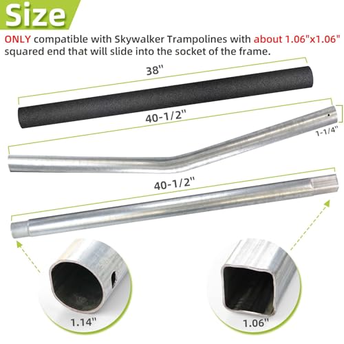 Image of Trampoline Poles Replacement for Skywalker Or Jumpzylla,Galvanized Trampoline Enclosure Pole for Skywalker or Jumpzylla,Replace Parts#4201 4202 4135 OR for Jumpzylla 8ft 10ft&12ft 14ft