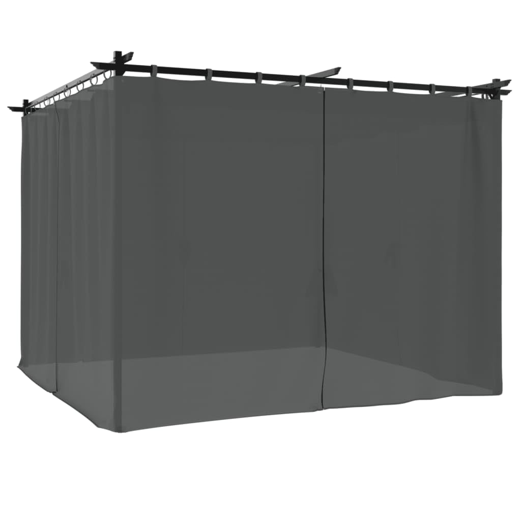 Pawilon z zasłonami antracyt 3 x 3 m stal