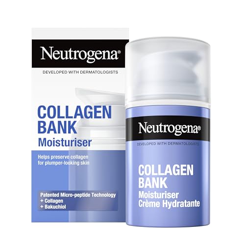 Neutrogena Collagen Bank Face Moisturiser with Bakuchiol, Daily Anti-Ageing Face & Neck Collagen Cream with Micro-peptides and antioxidant Bakuchiol, for all skin types, 50ml
