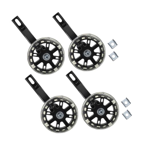 2 Pares de Ruedas de Entrenamiento para Bicicleta con Luz Glow Dark, Estabilizadores Auxiliares Resistentes para Bicicletas S, Estabilidad y Seguridad Mejoradas para Niños, Accesorios de Repuesto Versátiles