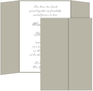 Gatefold Invitation Enclosure - 5 x 7, Matte Stone, 25 Pack