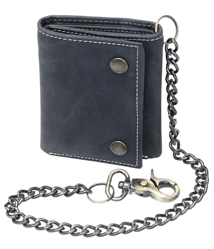 Vintage Black RFID Trifold Chain Wallet #WC513210KID2