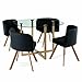 Ensemble Table + 4 chaises encastrable Noir FLEN