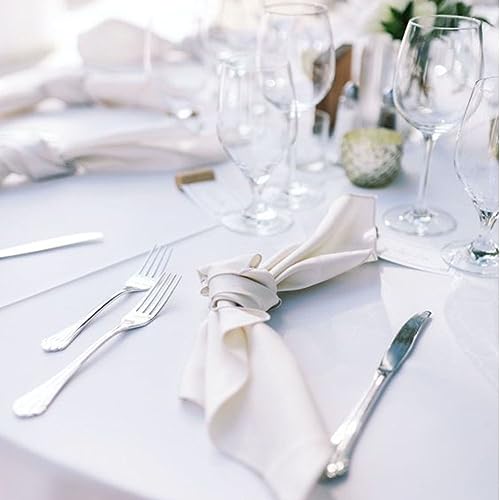 Findyou FY-TABLECLOTH-010 10 Pack White Table Cloth Rectangle Table 60 X 102 Inch Tablecloths For 6 Foot Rectangle Tables. Stain And Winkle Resistant Polyester Washable White Table Cloths thumb #5