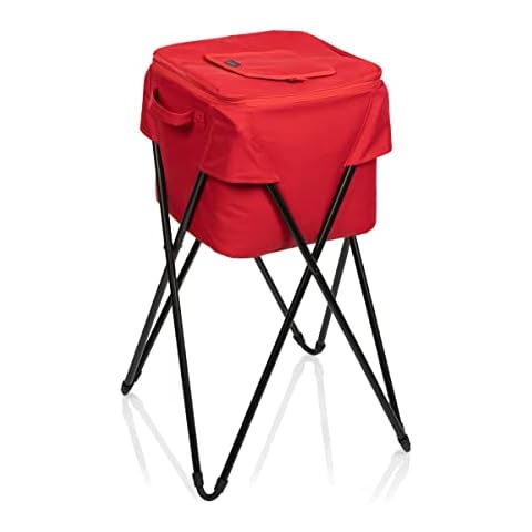 Camping Party Cooler with Stand, (Red) Cover