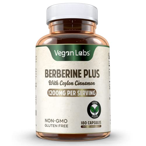 Vegan Labs BRB-032023 Berberine Hcl 1200Mg With Organic Ceylon Cinnamon- 180 Vegan Capsules- Supports Overall Health And Immune System thumb #1