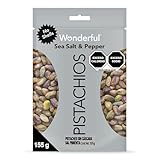 Wonderful Pistachios, Pistaches Sin Cáscara, Con Sal y Pimienta, 155g, Bolsa Resellable, Snack