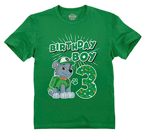 Tstars Paw Patrol Rocky Birthday Boy 3 Toddler Kids Toddler Kids T-Shirt 3T Green