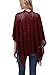 Knit Shawl Wrap for Women - Soul Young Ladies Fringe Knitted Poncho Blanket Cardigan Cape(One Size,Burgendy)