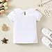 Magic Park 12M-5T Baby Girl Short Sleeve T-Shirt Toddler Ruffle Blouse Kid Solid Color Tee Casual Tops Holiday Clothes (3 Years, Short White)