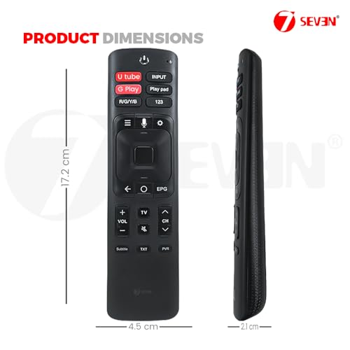 Image of 7SEVEN Compatible of Vu Tv Remote Original Model ERF3F69V Suitable for Smart Android 4k LED FHD UHD QLED Vu Television Remote Control Replicate if Existing Remotes Match Exacly- Pairing Must