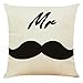 Bccowdwzfc Fundas de Cojines Bigote Pack de 2 - Decorativo Fundas de cojín 45 x 45 cm