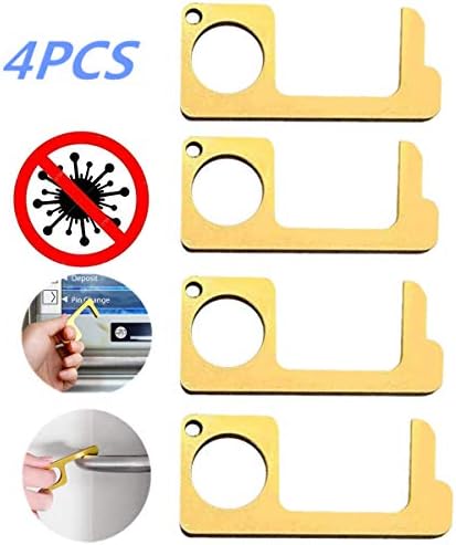 No-Touch Door Opener Closer Portable Stick for Push The Elevator Button Keep Hands Clean Self-Cleaning Reusable Personalized Keychain, 4PCS