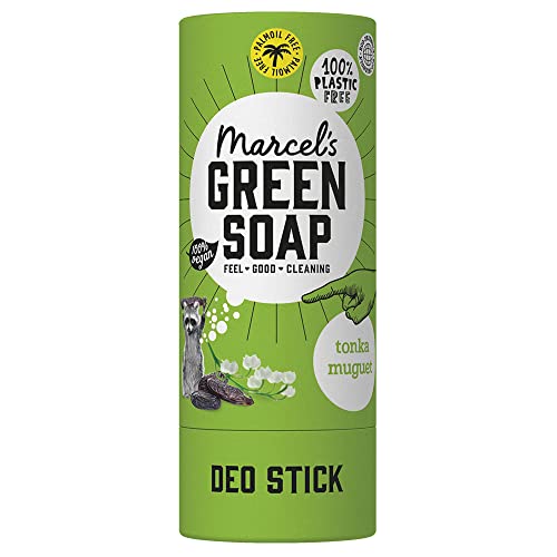 marcel's green soap Déodorant Tonka & Muguet - Sans plastique - 100% végétalien - Aide à neutraliser les odeurs désagréables - 40 g Cover